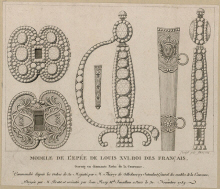 Mod�le de l'�p�e de diamants de Louis XVI dessin�e par le joaillier Bretet