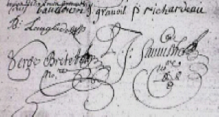 Document sign� par Serge Bretet le 21/10/1697 � Bouaye